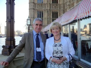 Peter Oldham and Joan Russell attending the 'Fishing for Forces' Luncheon at the House Of Lords