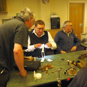 Neil Potts getting to grips with his new skills.